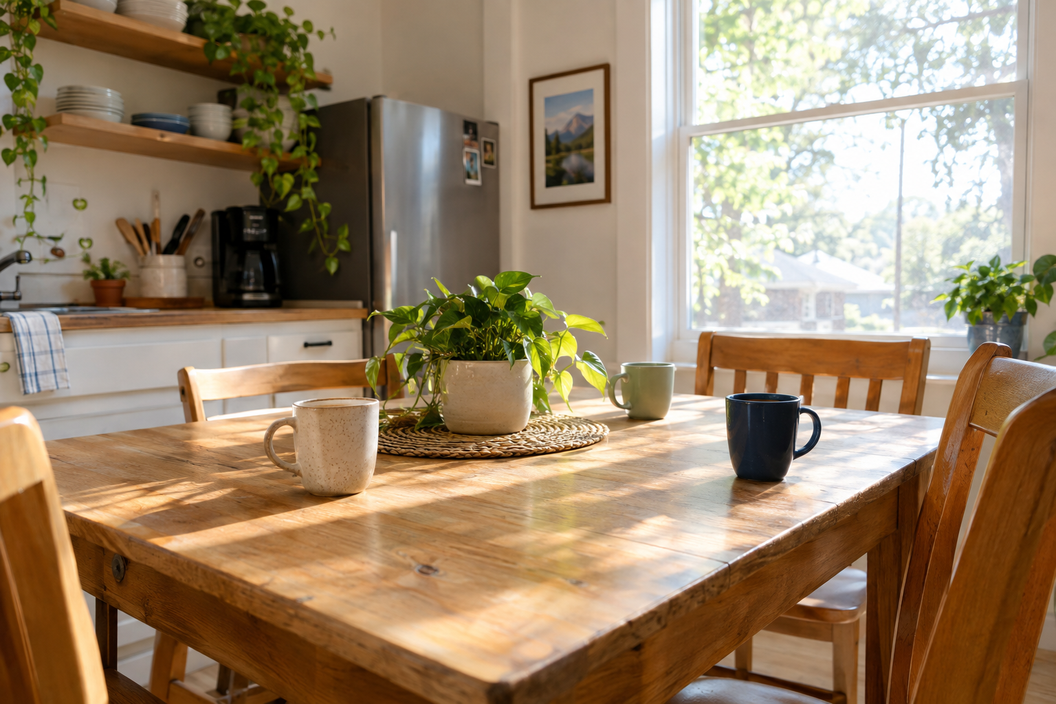 A bright shared kitchen in a New Day home